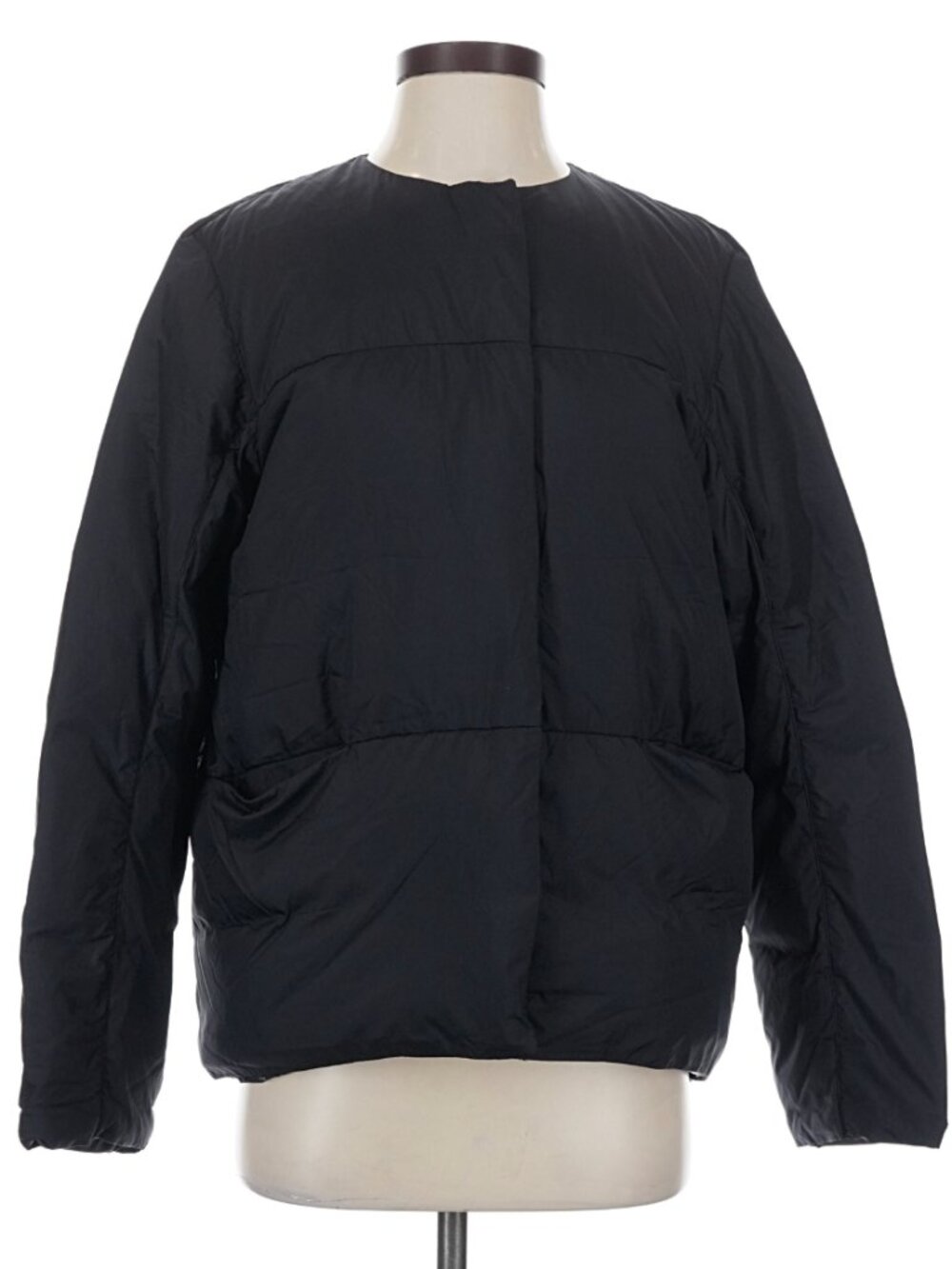 Uniqlo C Light Down Jacket Black Collarless Size S Womens Puffer Clare Keller
